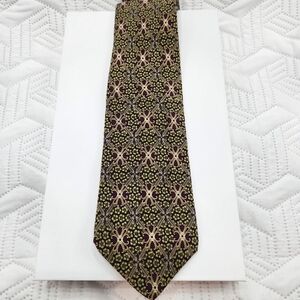 HUNTING HORN NECKTIE Mens Silk Geometric Blue Green Beige‎ Purple Retro